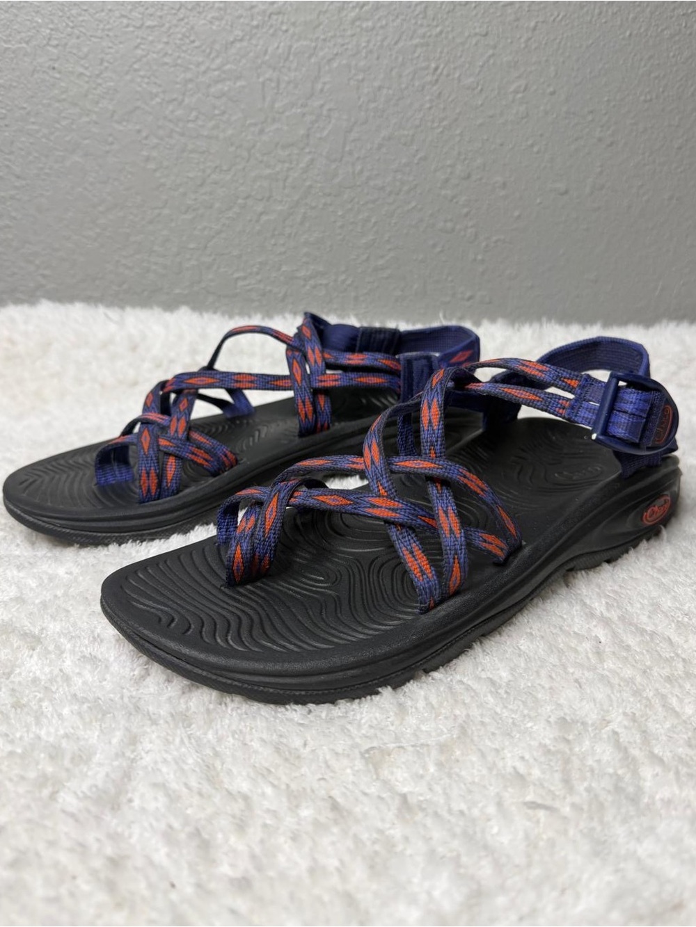 Chaco Z/Volv X2 Women’s Sandals Volcanic Blue Orange Toe Loop Size W8 - Picture 2 of 7